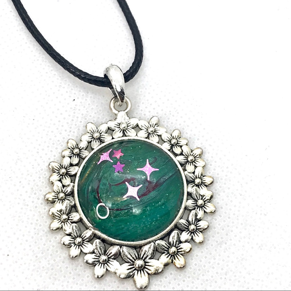Necklace Handmade dome Pendant flower NSN